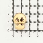Фиксатор (зажим) для шнура металл 2 отв., 20.5х15.6 мм, ⌀3.5 мм, металл, Gold (золотой), MFR12, 10 шт
