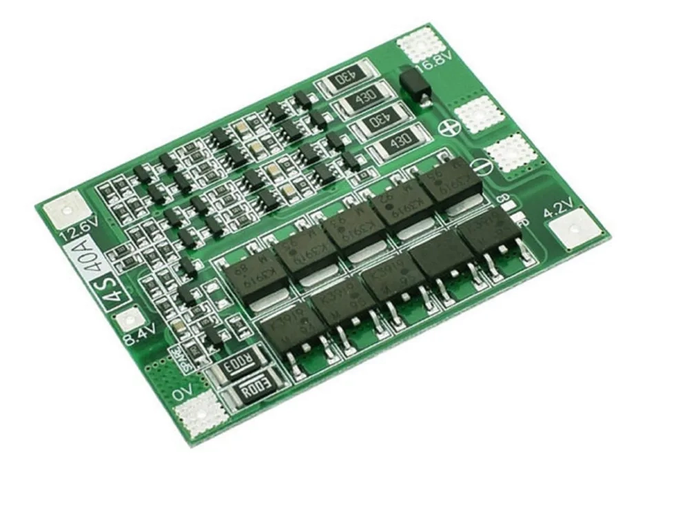 Плата заряда и защиты Li-ion BMS 4S 14.8V-16.8V 40A с балансировкой