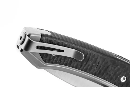 Нож складной Lion Steel Twain TW GY CF - сталь MagnaCut, серый титан на рукояти + карбон