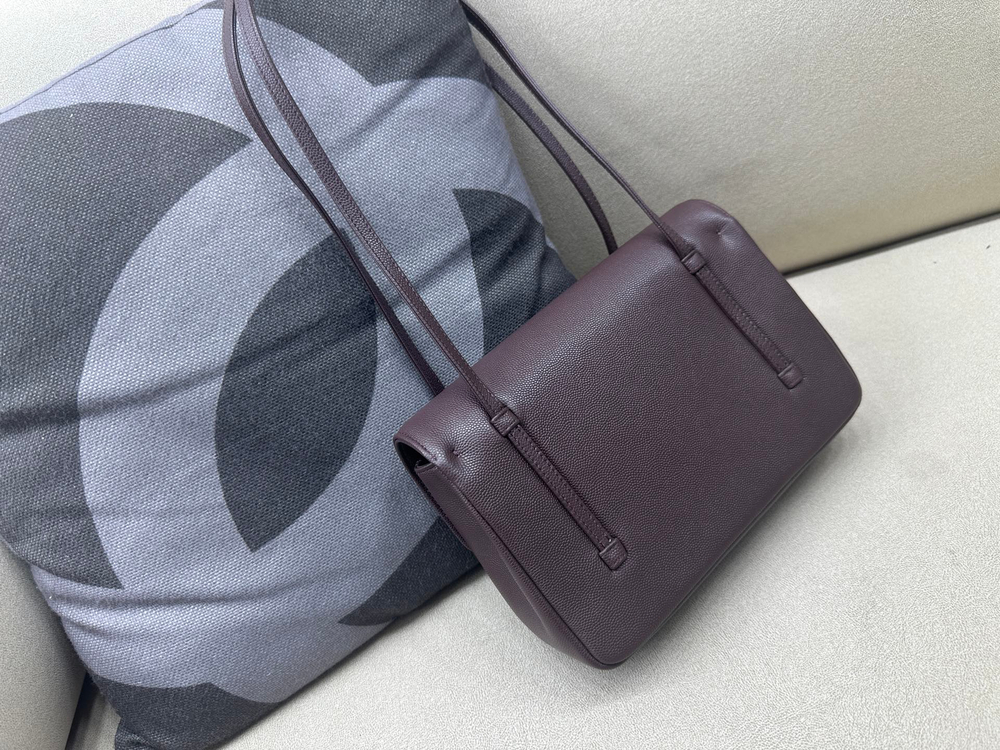 Женская сумка Chanel с длинными ручками — сливовая, 22 см — фото 5