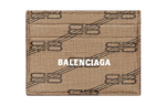 Balenciaga Coated Canvas Card Holder Card Holder Women"s Beige/Brown