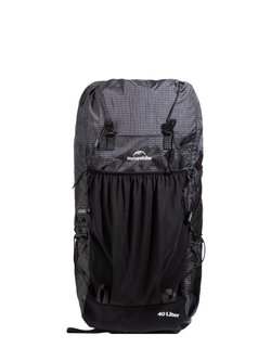 Рюкзак походный Naturehike Rock, 40л + 5л, черный/серый (NH20BB113)
