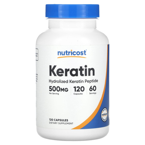 Nutricost, Кератин, 120 капсул (250 мг в каждой капсуле)