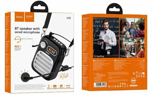 Bluetooth колонка Hoco L23 с микрофоном черная