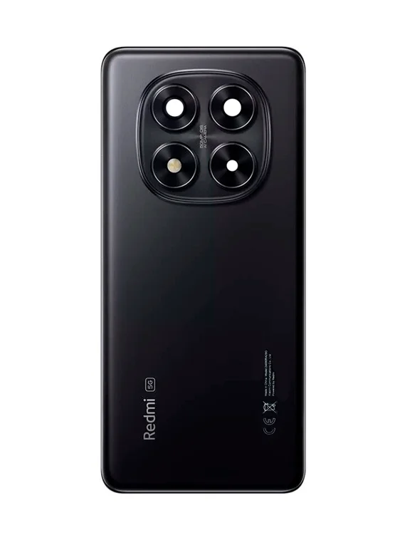 Задняя крышка для Xiaomi Redmi Note 14 Pro 5G черная (Midnight black) со стеклом камеры