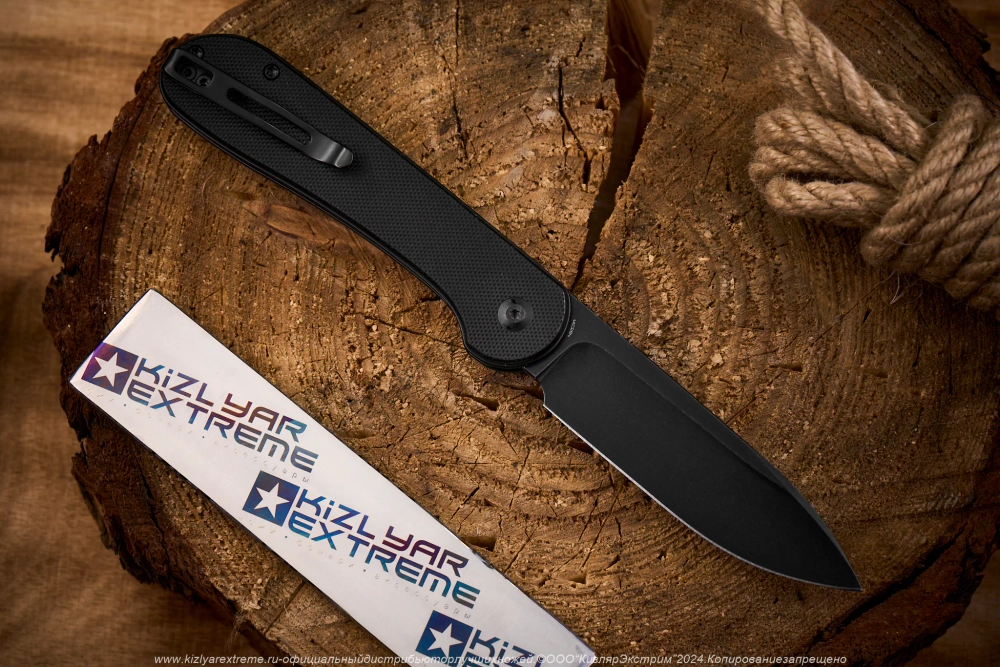 Нож Civivi BL Elementum C2103A сталь 14C28N Black StoneWash рукоять Black G10