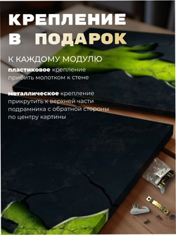 Картина Огненная грань модульная 50x70см 3шт.