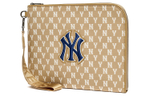 MLB Monogram Collection Polyester Wallet Clutch Regular Unisex Khaki