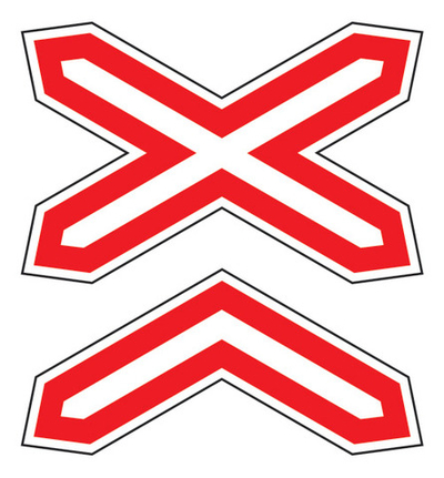 Знак многопутной железной дороги 1.3.2