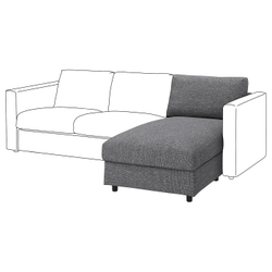 IKEA VIMLE  (ИКЕА ВИМЛЕ)  -  Чехол на секцию шезлонга - Lejde серо-чёрный