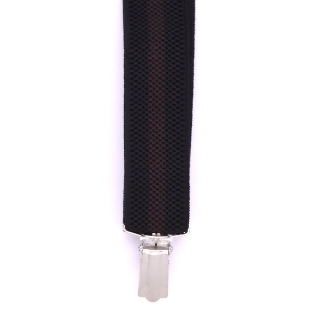 Подтяжки чёрные коричневая полоса