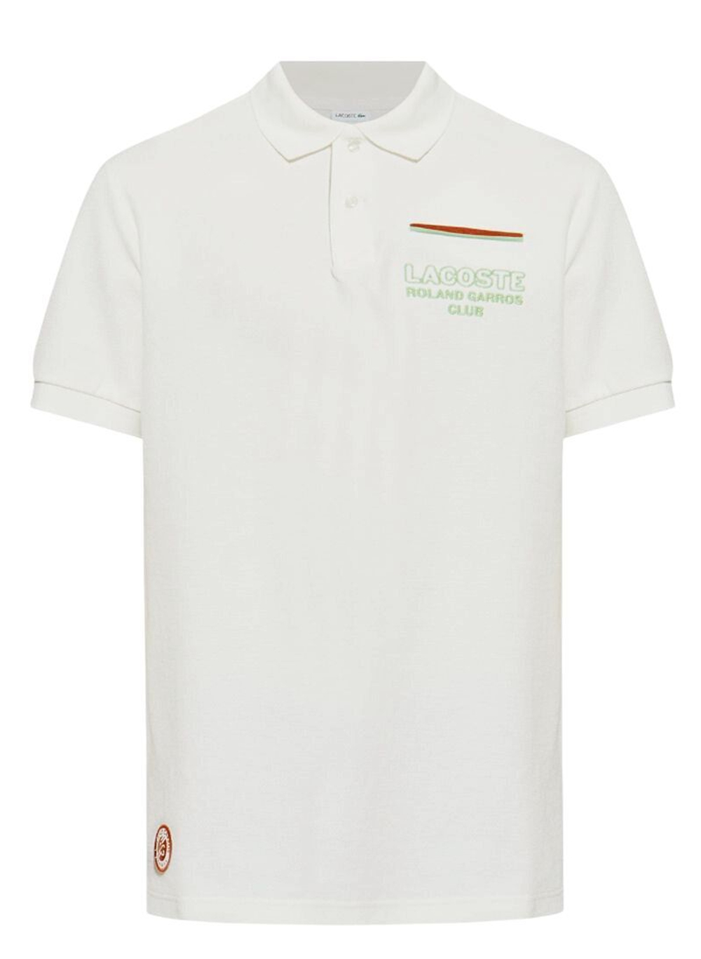 Мужское теннисное поло Lacoste Roland Garros Club - белый