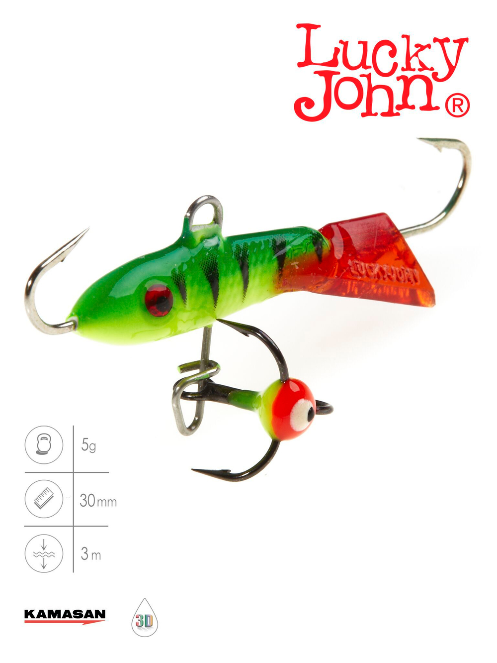 Балансир LUCKY JOHN Classic №3 (+тройник), цвет 36RT, арт. 81301-36RT