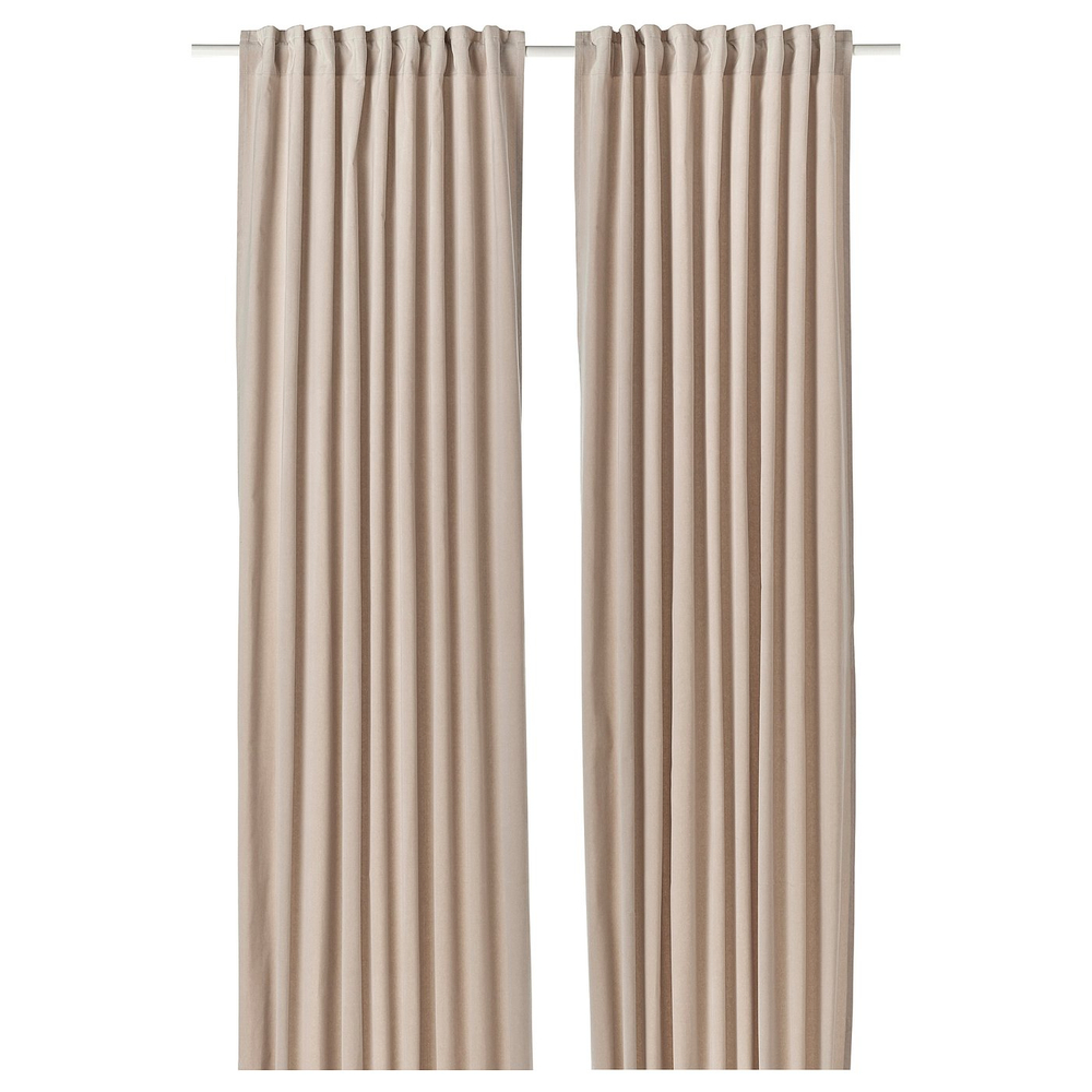 IKEA SANELA  (ИКЕА САНЕЛА)  -  Штора, 2 шт. - светло-бежевый/на тесьме 140x300 см