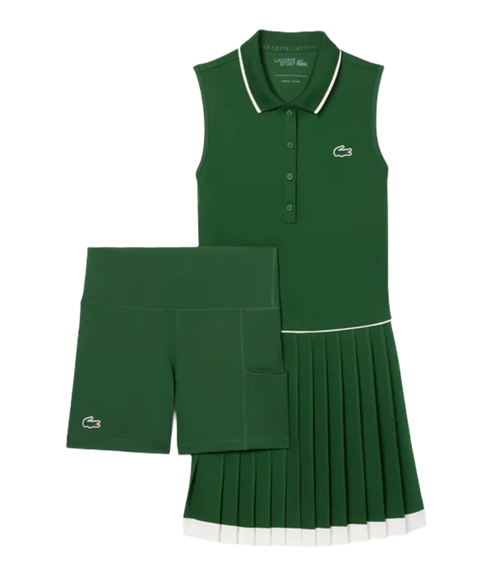 Платье Lacoste Green-White 2025 для падел