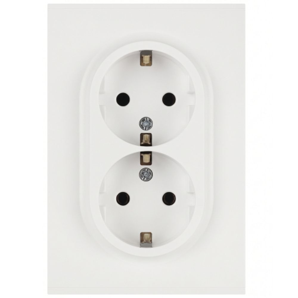 Розетка ЭРА Arktik 16-2104-08 двойная с заземлением 2X2P+E Schuko 16А-250В белый матовый | Эра Arktik