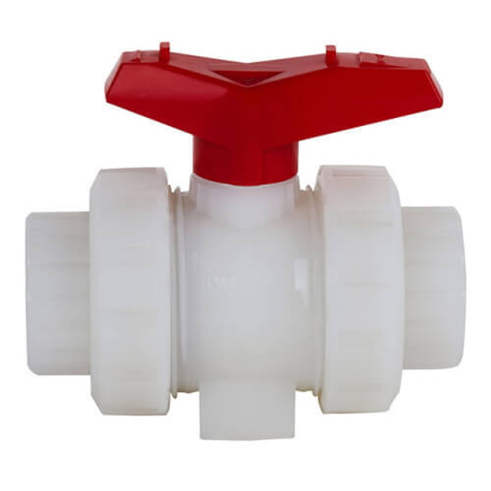 Кран шаровой промышленный PVDF (уплотнения PTFE, FPM) муфтовые окончания для раструбной сварки