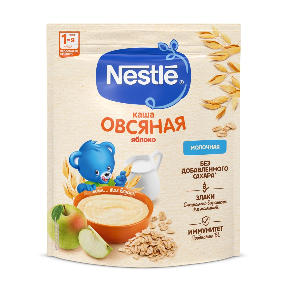 Каша Nestle молочная Овсяная яблоко 200г с 5 месяцев