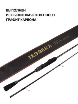 Удилище спиннинговое Fish Crystal TESSERA, 2 секции, цельная вершинка, длина 2.10 м, тест 3-15 г