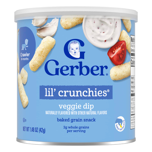 Gerber, Lil' Crunchies®, снек из запеченных злаков, для детей от 8 месяцев, растительный соус, 42 г (1,48 унции)