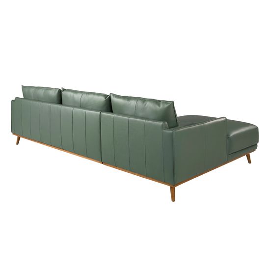 Угловой диван с левым шезлонгом 6200/5607-L-M5677 Angel Cerda из зеленой кожи