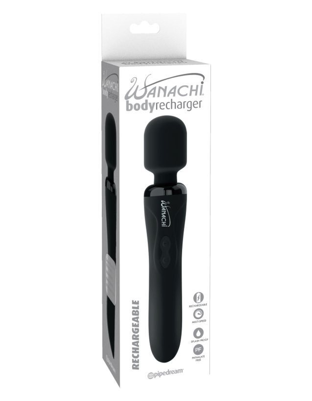 Вибромассажер для тела перезаряжаемый черный Wanachi Body Recharger
