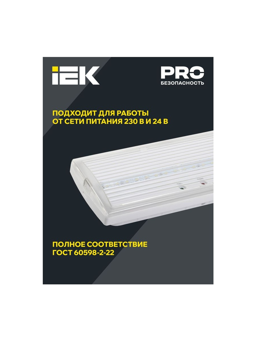 Светильник светодиодный ДПА 5030-1 IP20 1ч аварийный постоянного действия NI-CD IEK LDPA0-5030-1H-K01