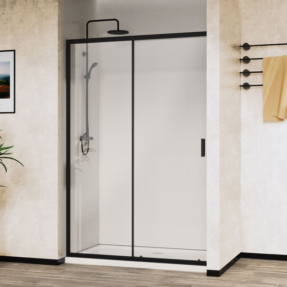 Душевая дверь Vincea Сити (City) VDS-5CT120CLB, 1200, черный, стекло прозрачное