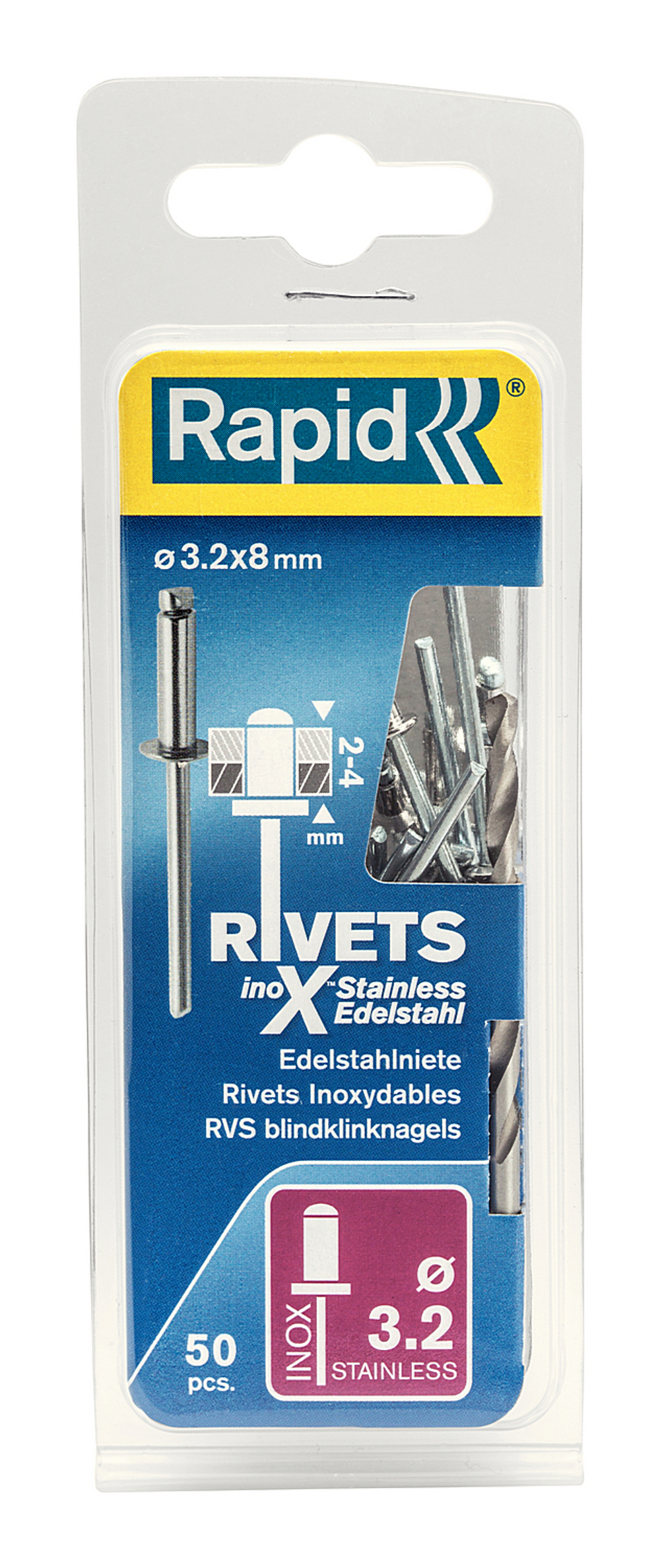RAPID 3.2 х 8 мм, 50 шт, нержавеющая заклепка (5000393)