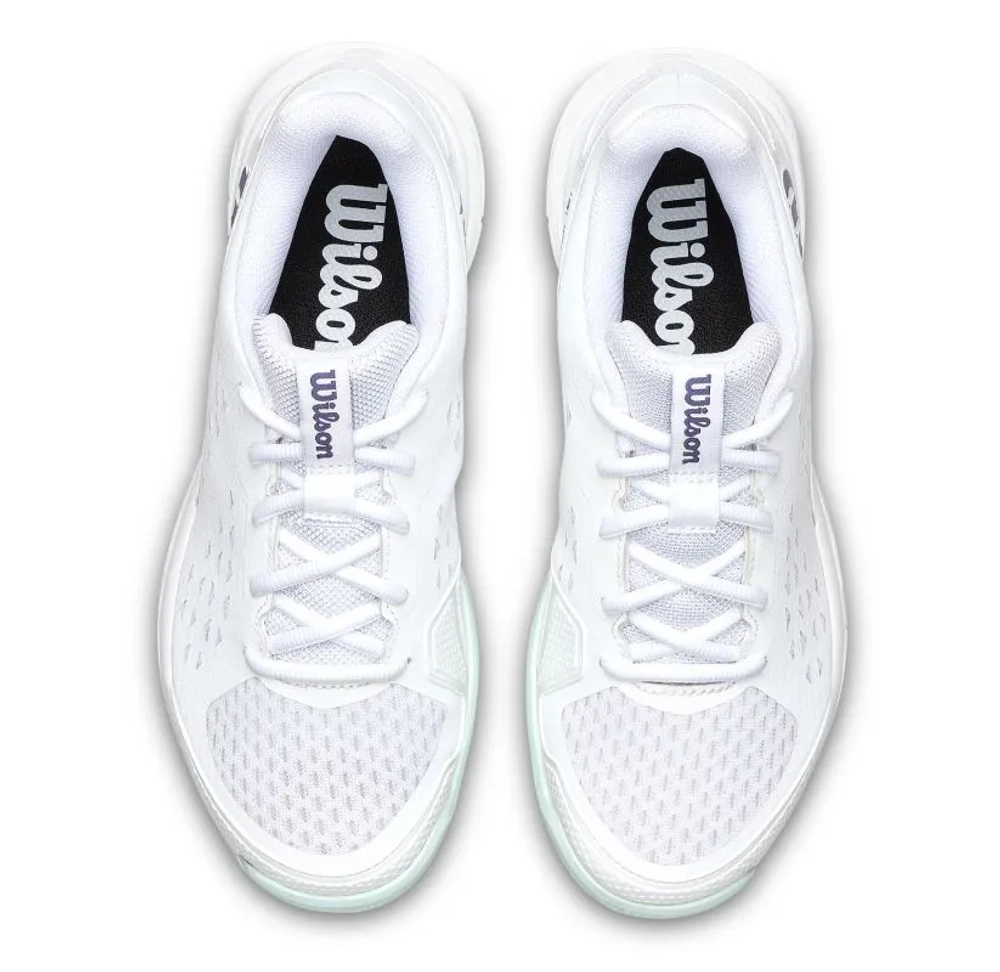 Детские теннисные кроссовки Wilson Rush Pro Jr - white/bay/skip blue