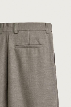 ZARA БРЮКИ RELAXED FIT СО СКЛАДКАМИ, ЗЕЛЕНЫЙ/СЕРЫЙ