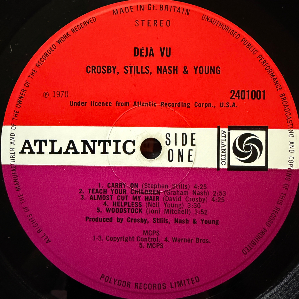 Crosby, Stills, Nash & Young / Dallas Taylor & Greg Reeves – Déjà Vu (Англия 1970г )