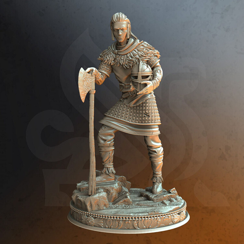 Человек Воин Паладин Варвар Файтер Рыцарь миниатюра для dnd, днд, pathfinder, фентези, Настольная игра, НРИ, Варгейм, РПГ