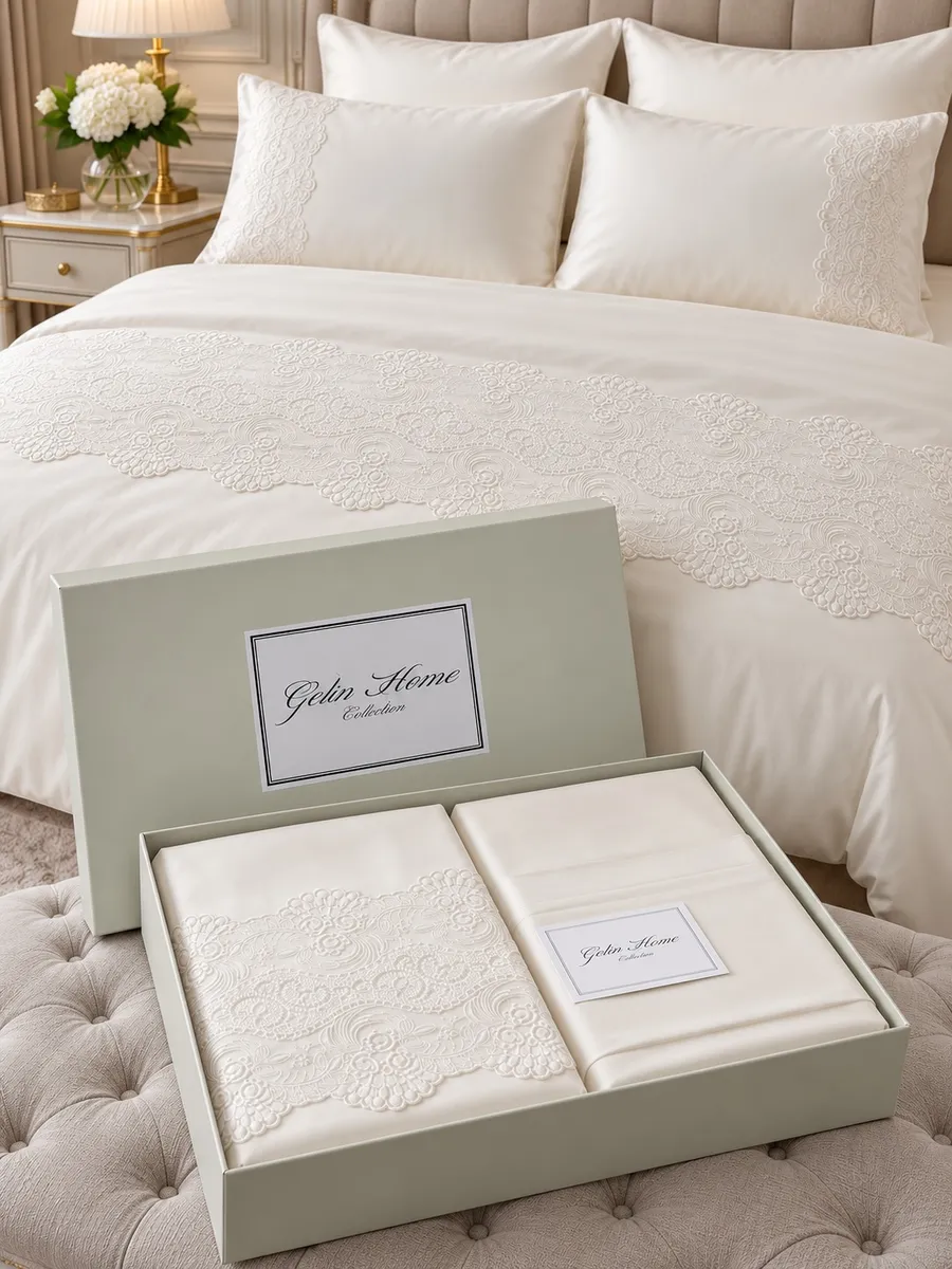 Gelin Home КПБ 6 пр. GULRU кремовый цвет пододеяльник 200*220, простынь 240*260, наволочки 50*70 2шт, декоративные наволочки 50*70 2шт GLNN128 (2) — фото 7