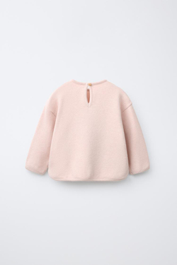 ZARA ОДНОТОННЫЙ ЛОНГСЛИВ SOFT TOUCH, РОЗОВЫЙ