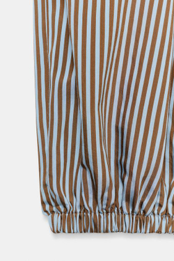 ZARA БРЮКИ-БАГГИ В ПОЛОСКУ — ZW COLLECTION, КОРИЧНЕВЫЙ/СИНИЙ