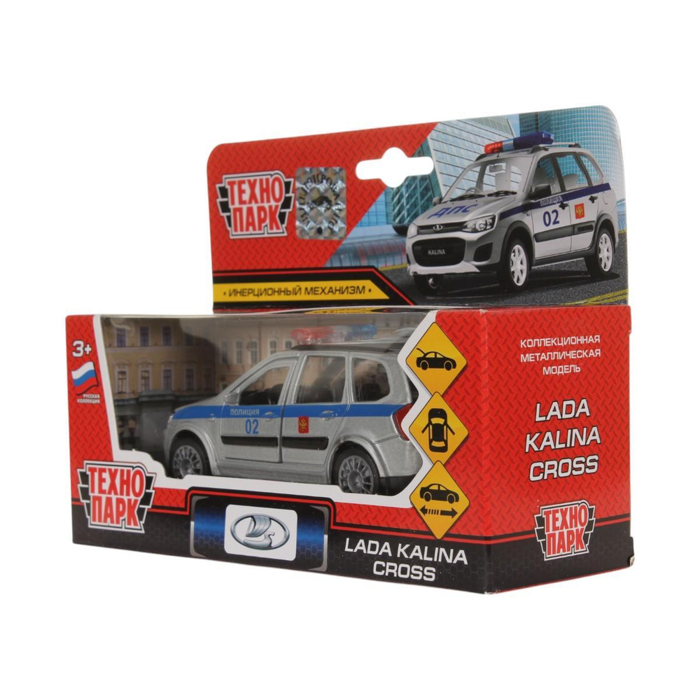 Модель ин. мет. "Lada Kalina Cross. Полиция" 12см, открыв. двери, коробка SB-16-46-P-WB (Технопарк)