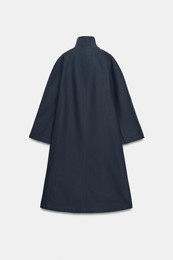 ZARA ДЛИННЫЙ ТРЕНЧ ZW COLLECTION, МОРСКОЙ ТЕМНО-СИНИЙ