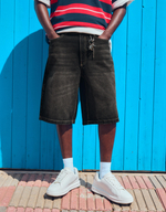 Мужские джинсовые бермуды baggy fit, арт. 1022/180 - BERSHKA