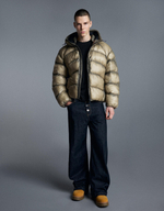 Мужская стёганая куртка с полупрозрачным эффектом - BERSHKA