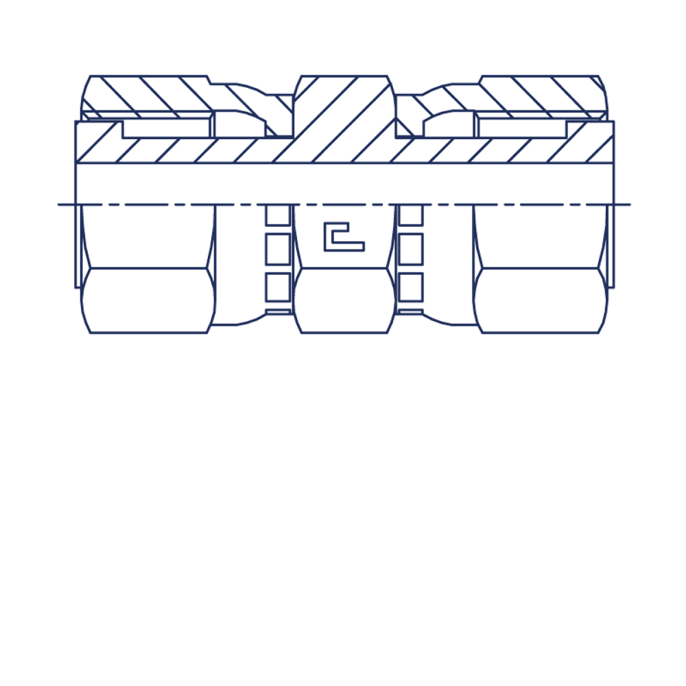 Соединение FH D25 ORFS 1.7/16 (обжатая гайка)
