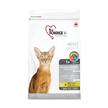 1st Choice Hypoallergenic сухой беззерновой корм для взрослых кошек при аллергии с уткой и картофелем 5,44кг