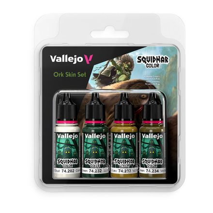 Vallejo Squidmar Color Ork Skin Set — набор для кожи орков, 4 × 18 мл (74.307) (ПРЕДЗАКАЗ)
