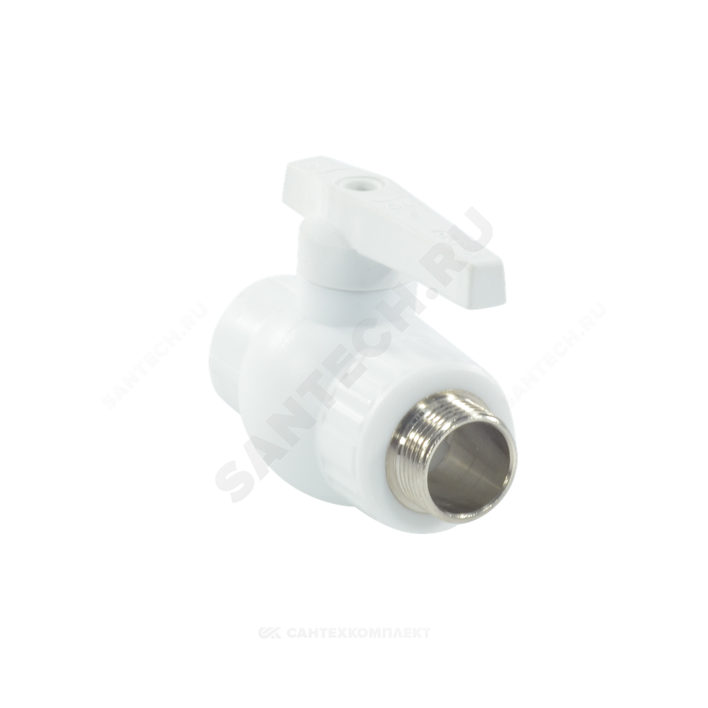 Кран шаровой PP-R белый Дн 25х3/4" Ру25 НР VALFEX 10144225