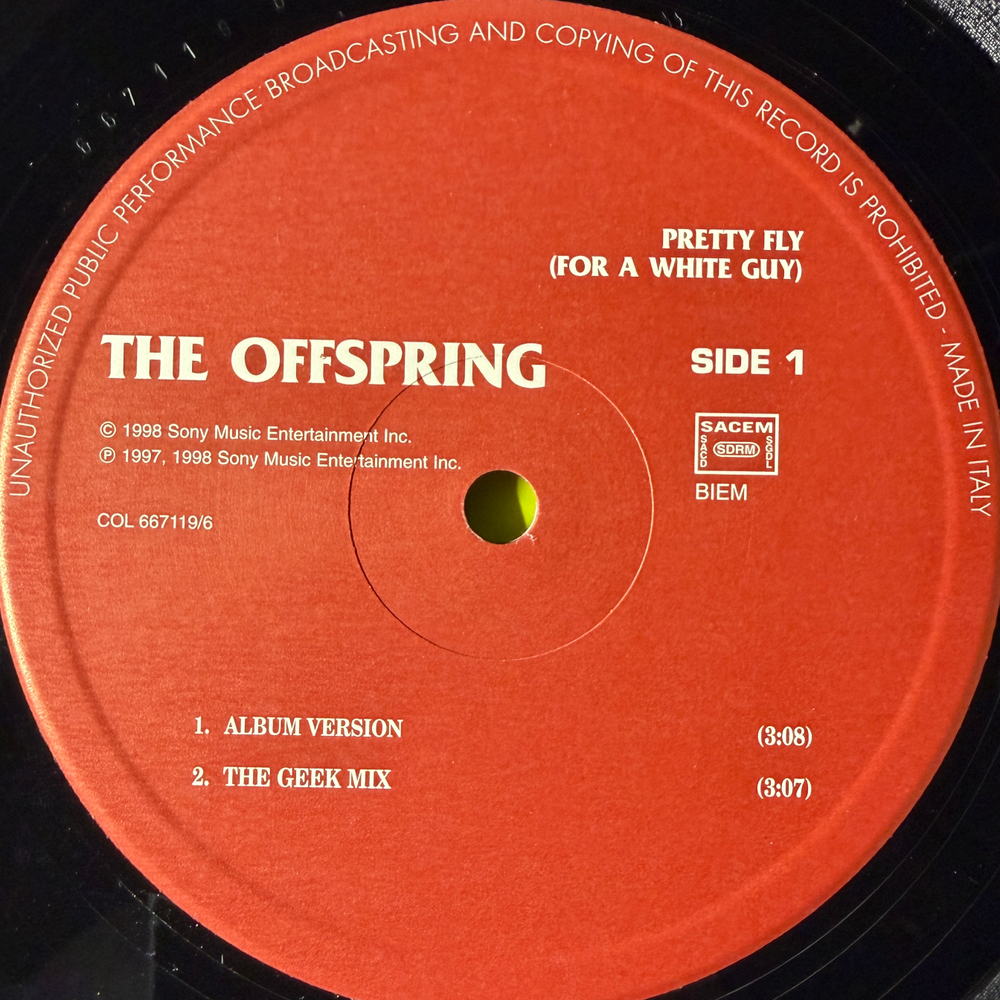 The Offspring ‎– Pretty Fly (For A White Guy) Италия 1977г. 12", 45 RPM