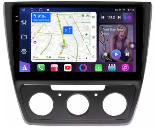 Магнитола для Skoda Yeti 2009-2018 (кондиционер) - FarCar S500-TS18 монитор 10.36" QLED на Android 14, CarPlay, 4G SIM-слот