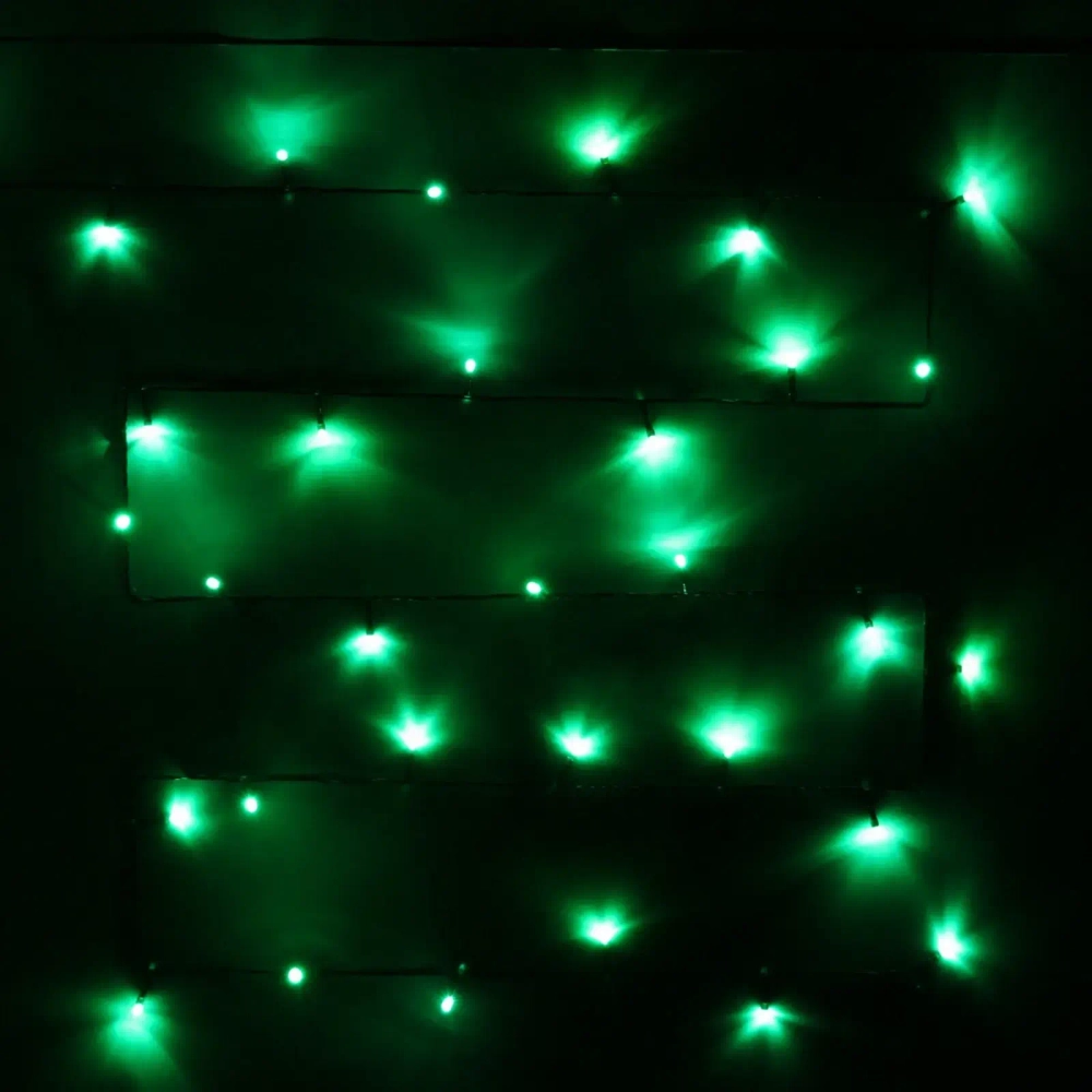 Гирлянда для дома 7,5м 80 ламп LED зелёный пров.,8 реж, IP-20, Зелёный