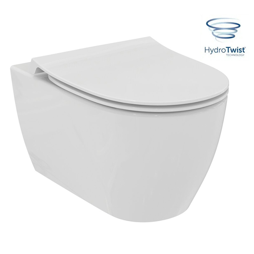 Подвесной унитаз I.LIFE O с технологией смыва HydroTwist, глубокий смыв, с крепежом EasyFix+