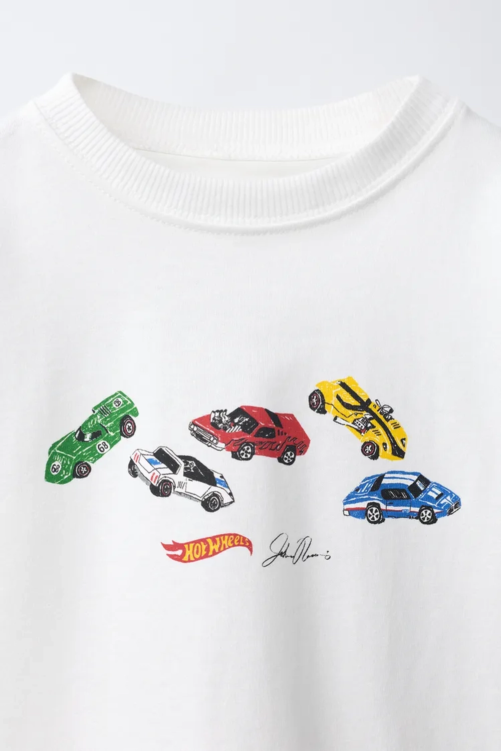 ZARA ЛОНГСЛИВ С ПРИНТОМ HOT WHEELS™ MATTEL, БЕЛЫЙ