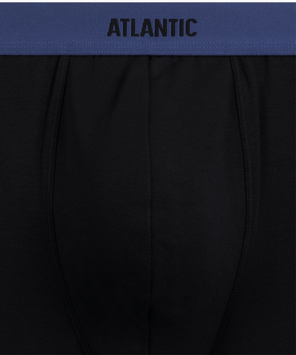 Мужские трусы шорты Atlantic, набор из 3 шт., хлопок, черные, 3MH-0111